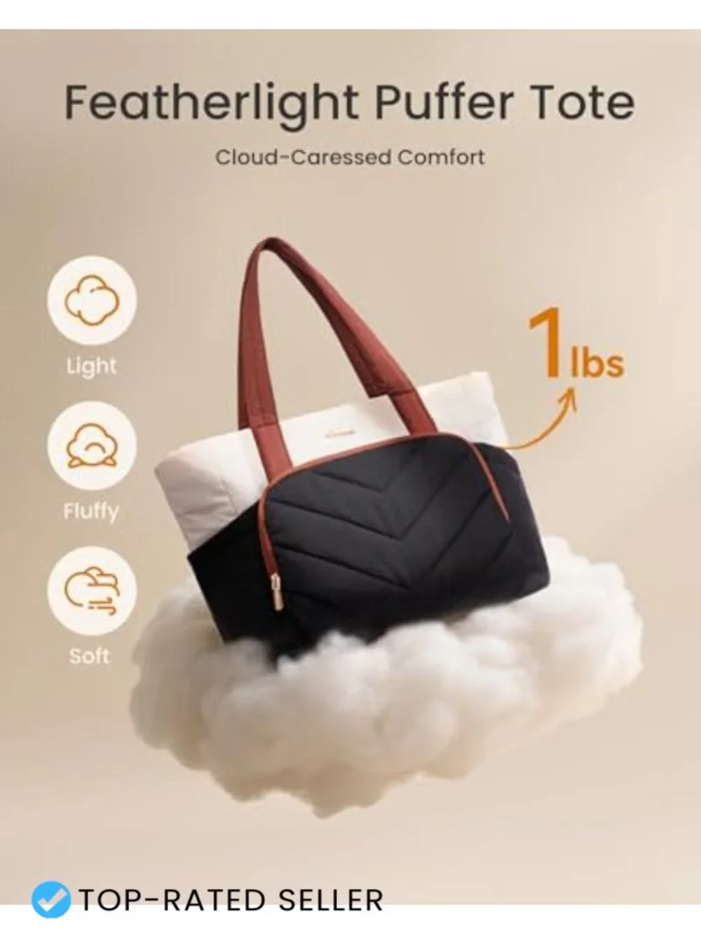 Puffer Tote Bag, V-Quilted Puffy Teacher Tote Nurse Bag, Large Shoulder Laptop